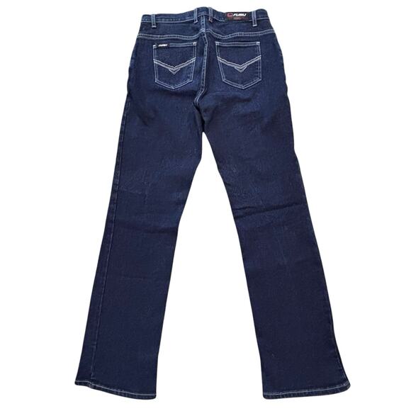 Fubu Women's Dark Blue Jeans Straight Leg Mid Rise Size 9/10 Y2K - Picture 1 of 7